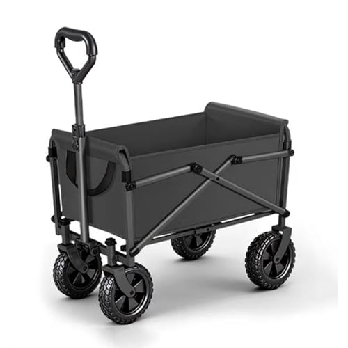 Carro de mano plegable para exteriores con ruedas todo terreno y asa ajustable para camping, compras, jardinería, carrito utilitario versátil