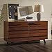 Walker Edison Malhia Contemporary Minimalist Solid Wood 6-Drawer Dresser, 60 Inch, Walnut