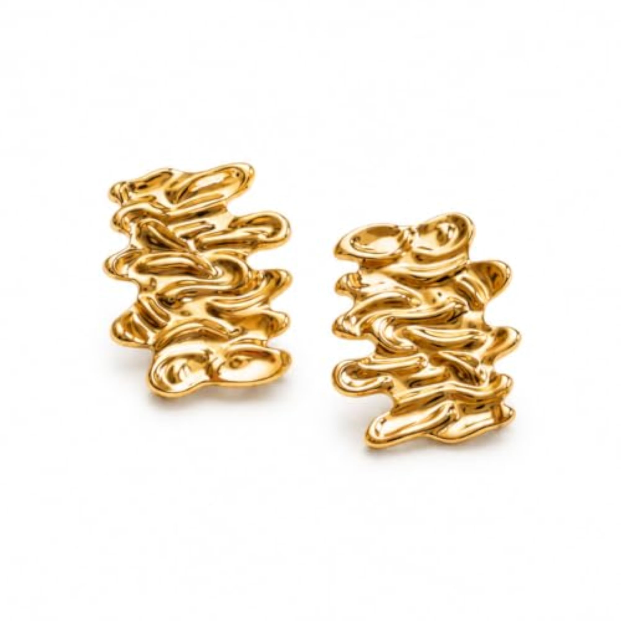 Demifine Gold Abstract Statement Western Stud Earrings for Women