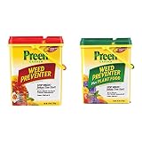 Preen 2464159 Garden Weed Preventer, 16 lb, Cranberry & 2164162 Plus Plant Food Garden Weed Preventer, 16 lb. Covers 2,560 sq. ft