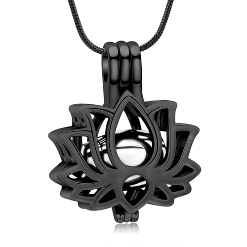 Collier urne funéraire fleur de lotus pour protéger les cendres du temps