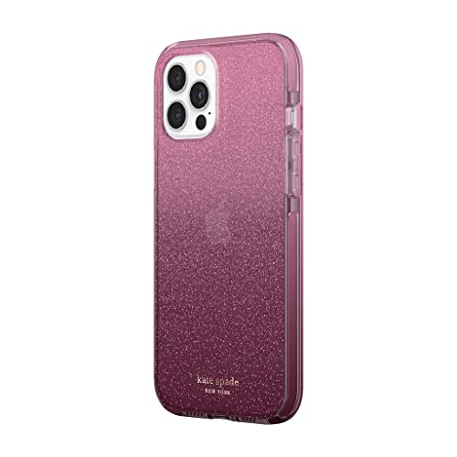 Kate Spade Defensive Hard Case for iPhone 12 Pro Max - Glitter Ombre Magenta