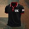 Union Jack 2025 Men's Polo Shirt Short Sleeve T-Shirt Breathable Athletic Golf Polos for Mens Running Sports Tee Top Gym Workout Polo Tshirts VE Day Bunting Flags Clothing (Black,3XL) #1