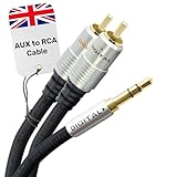 Cable Mountain - Cable de jack de 3,5 mm a 2 clavijas de fono (chapado en oro, 5 m)