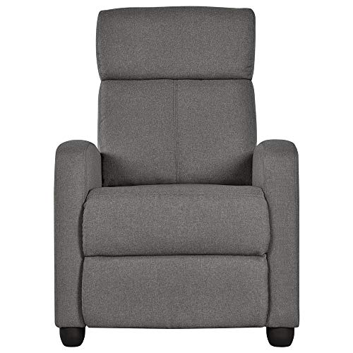 Topeakmart Fabric Recliner Sofa Push Back Recliner Chair Adjustable Modern Single Reclining Chair