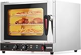 Commercial Countertop Convection Oven, 22L/20Qt 3-Tier Toaster Air Fryer, Stainless Steel Baking Roaster with Front Glass Door, 1440W, 30°c-300°c, Trays, Wire Racks, US Plug, 1.5m Cord, YS-CCO-120