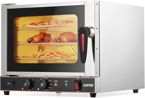 Commercial Countertop Convection Oven, 22L/20Qt 3-Tier Toaster Air Fryer, Stainless