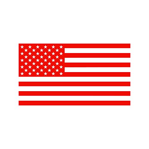 Image of American US Flag [Pick Color /Size] Vinyl Decal Sticker for Laptop /Car /Truck /Window /Bumper (3.5in x 2in, Matte Red)