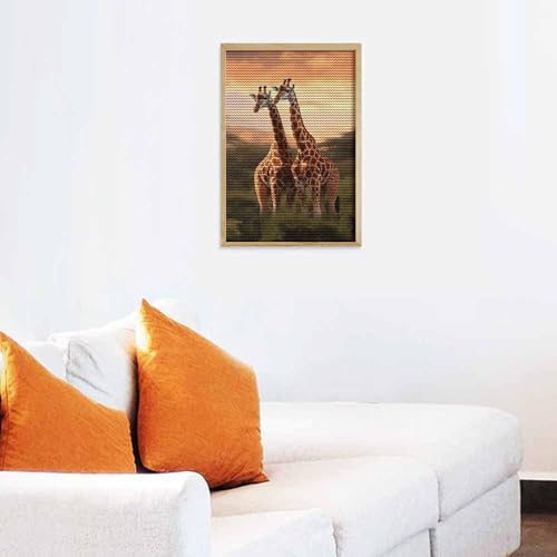 Kit d'art diamant girafe DIY avec strass ronds ELUZZIZUT - 7
