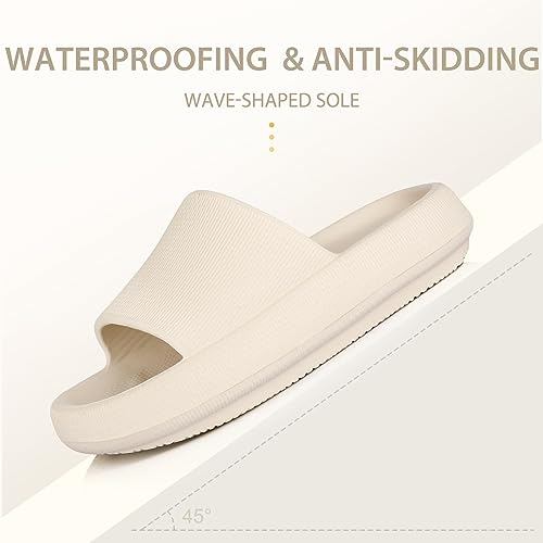 Image of Leevar Cloud Slides for Women and Men - Soft, Comfy, Relax Cloud Slippers, Thick Sole, Non-slip Slides for Men, Easy to Clean, Shower, Swimming, Beach, Indoor and Outdoor Slides for Men