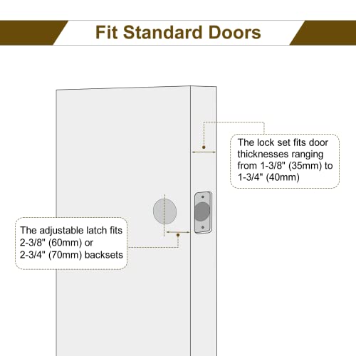 Hosom Black Door Handle Set, 6 Pack Heavy-Duty Interior Square Passage Door Lever, Hall/Closet Non-Locking Door Handles For Pantry Utility Room, Matte Black #TOP2