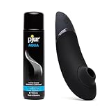 Womanizer Next Black 3D Pleasure Air Clitoris Stimualtor & Pjur Aqua Water Based Personal Lubricant 3.4 fl oz - Female Sex Toys Bundle