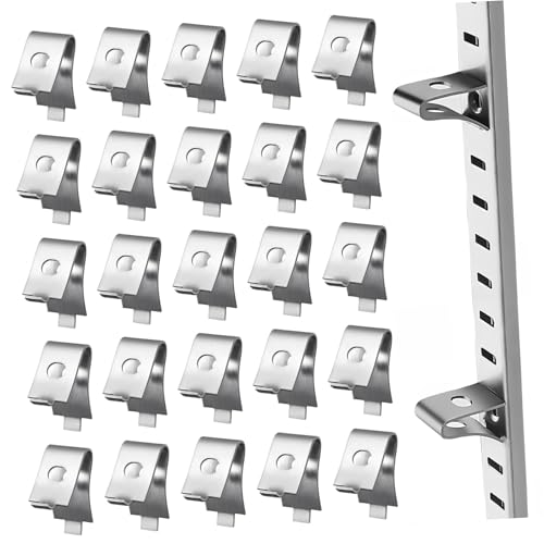 PartyKindom - PartyKindom 50 pièces Clips Étagère Acier Inoxydable Supports de Tablette pour Meuble Clips de Fixation Robustes pour Système de Rayonnage Métallique Installation Facile