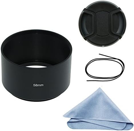 SIOTI 58mm Lens Hood, Matte Treatment Inside, Aluminum Material, Compatible with All Camera Lens S/C/N/F/O/P etc.(58mm)