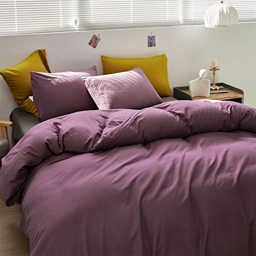 Image of KAREVER Purple Comforter Set King Grape Color Bedding Set 3 Pieces Lightweight Blanket Set Hotel Quality Women Breathable Comforter Set King