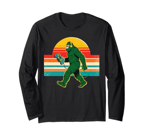 Kids Men Women Sasquatch Bigfoot Gamer Retro Vintage Gaming ����T�V���c