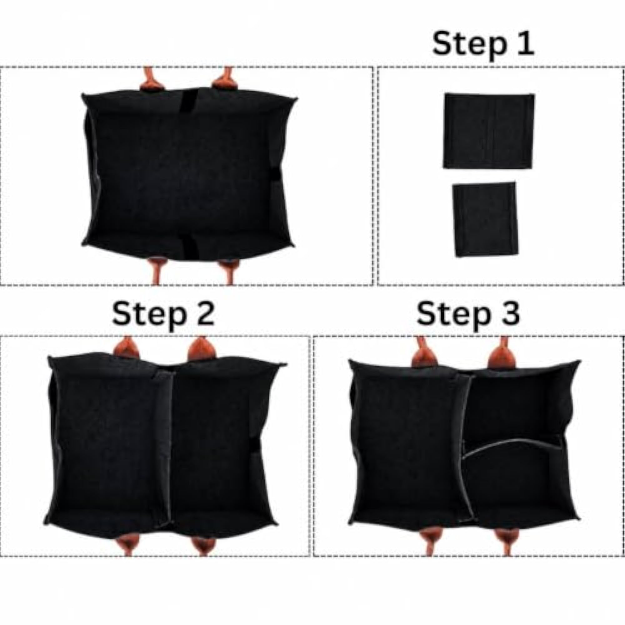 Felt Diaper Caddy Organizer with Brown Leather Handles, Stylish Gift