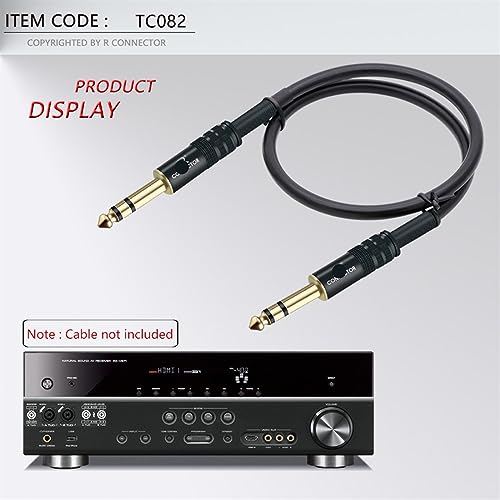 Conector de audio de 6,3mm estéreo con carcasa de alta resistencia para micrófonos negros 5