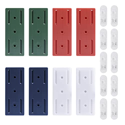 8 Pcs Adhesive Punch Free Socket Holder with 10 pcs Self-Adhesive Desktop Socket Fixer, Power Strip Holder, Wall Mount Cable Management(size:18pcs)