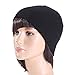FUNOC Mens Womens Soft Rib Knit Cap Skull Hat Bones Beanie Fit Your Head Perfect (Black)
