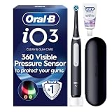 Oral-B iO3 Electric Toothbrush, Matt Black, with Travel Case and Toothpaste