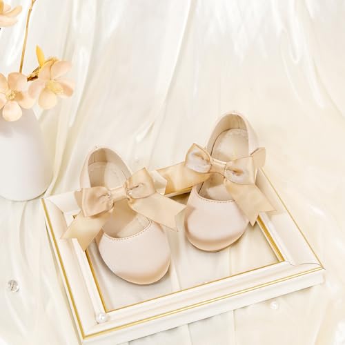 Image of PHIRAMIN Tollder Girl Dress Shoes - Little Girl Ballet Flats for Wedding Party