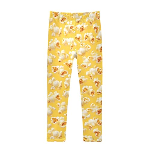 Butter Popcorn Girls Leggings,Workout Leggings for Girls Toddler Athletic Legging Size for 3-10T
