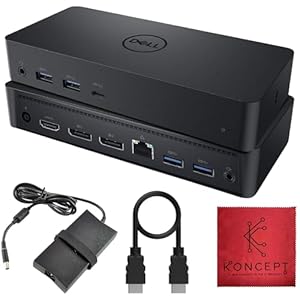 D6000 Dell Docking Station Dual Monitor con USB 3.0 y USB C – Base universal con 130 W y cable HDMI (renovado)