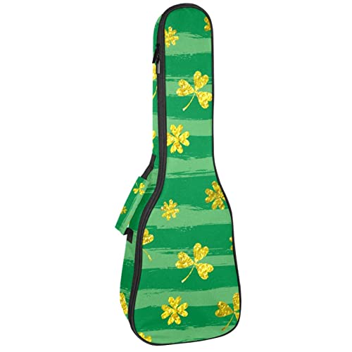 Housse de transport pour ukulélé de la Saint-Patrick avec trèfle doré pour concert ténor soprano 58,4 cm d’épaisseur 10… - Les Beatles, Paul McCartney, John Lennon, RIngo Starr, George Harrison Housse de transport pour ukulélé de la Saint-Patrick avec trèfle doré pour concert ténor soprano 58,4 cm d'épaisseur 10…