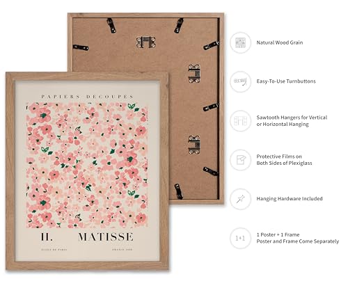 Poster Henri Matisse vintage fleur esthétique et feuilles vertes mur