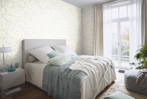 Rasch Tapete 653618 - Vliestapete mit grafischem und geometrischem Motiv in Weiß aus der Kollektion Welcome Home