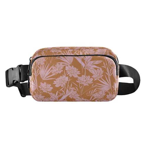 Moderna riñonera de flores de jardín para mujeres, hombres, adolescentes, mini riñonera con correa ajustable para entrenamiento, correr, senderismo, Flor de jardín moderna, 1 size