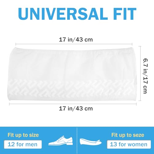 squish Boot Covers Disposable Non Slip, White Durable Shoe Covers Disposable for Indoors, 50 Pack Anti-Slip Shoe Booties Breathable Thick Non-Woven Fabric Protector Covers Fits Up to 13 Size