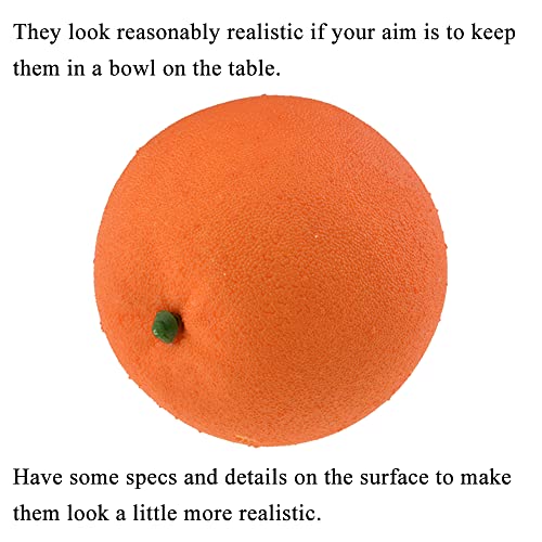 Hahiyo Artificial Orange Fruits Realistic Texture Vibrant Colors Authentic Detailed Lifelike Fake Decorative Fruits 4 Pcs For Dining Room Office Weddings Table Party Photoshoot Theater Show #TOP2