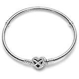 PNIDVOYI 925 Sterling Silver New Classic Crown Buckle Bucket Buckle Snake Bone Chain Bracelet Suitable Fit Design Charm Bead DIY Exquisite Surprise Gift (SL05, 8.3in/21cm)