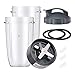 YAGEGE Części Zamienne Kompatybilne Pasuje Do N-Utribullet Cups, Blade & Cups Fit Dla N-Utribullet Blender 60 0w / 900W. Modele (24oz)