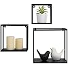 Amazon.com: MyGift Black Metal Cube-Frame Wall Hanging Shelves, Set of ...