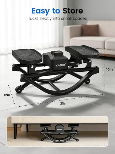 Image of Yagud Rock Stepper for Exercise at Home, Portable Rock Stepper Side to Side with Resitance Bands,Full Body Workout Stepper Exercise Machine Low-Impact Knee-Friendly for Office