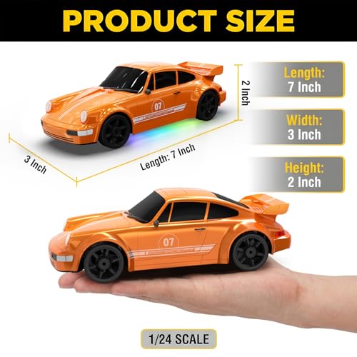 Image of Remote Control Car RC Drift Car 2.4GHz 1:24 4WD 15KM /H High Speed Racing Sport Car with LED Lights Drifting Tire Racing Sport Toy for Adults Boys Girls Kids Gift