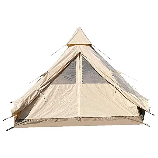 SXSGSM Tienda India de Doble Capa para 5-8 Personas, Tienda de campaña Familiar para Acampar al Aire Libre, Tienda de campaña de Lona de algodón de Lujo para Acampar, Glamping, Uso en Festivales