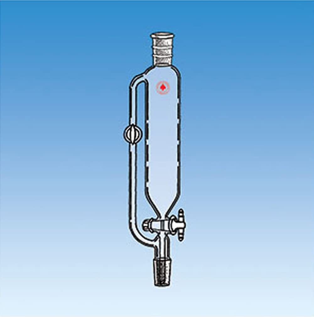 7285-39 Filtering Funnel with 1: 5 PTFE Plug, Pressure Equalizing, 500 mL Capacity, 1 mL