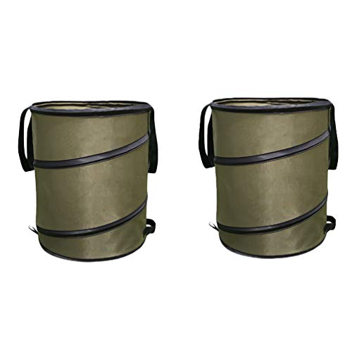 DianShaoA Pop-Up Gartensack Selbstaufstellende Gartenabfallsäcke Aus Extrem Robustem Polyester Oxford Langlebiges Laubsack Set Mit Noch Stabilieren Nähten Armygreen * 2 Cover