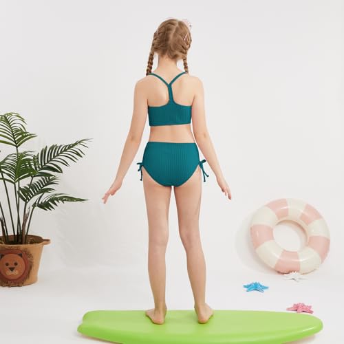 Image of Weixinbuy Girls Swimsuits Summer Bathing Suit for Teens Girls 2 Piece Bikini Set Solid Beach Swimsuit Swimwear for Girls