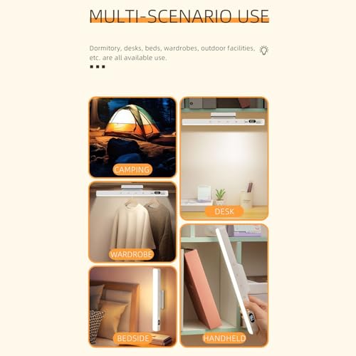 Iluminación Debajo Del Gabinete - Lámpara LED Magnética Regulable De 11,4 Pulgadas, 5 Temperaturas De Color Recargable 2500 MAh Con Control Remoto, Carga USB Táctil | Escritorio Casa Armario Mesita De - imagen 4