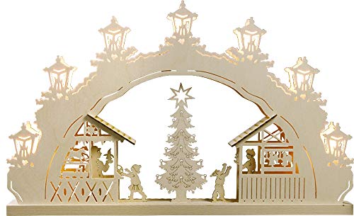 Arche lumineuse à 7 ampoules LED décor Marché de Noël ciselé - 2