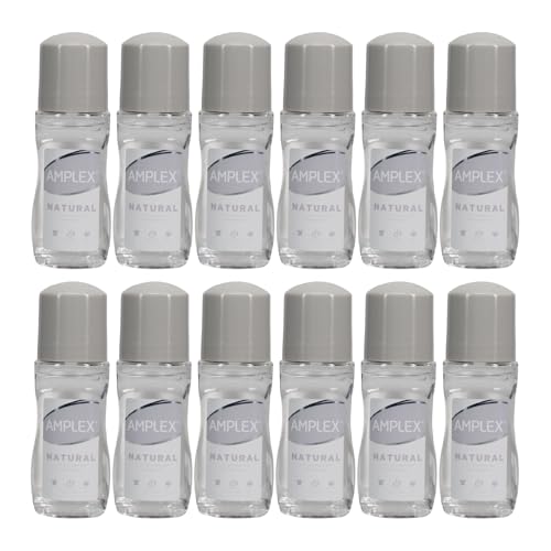 Amplex Alcohol-Free Daily Anti-Perspirant Roll-On Deodorant Multi-Pack, Active, Long-Lasting, Anti-Stain Formula, 12 x 50ml