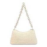 BLNUIEEN'XM 2025 Straw Purses for Women, Shoulder Bag Tote Wicker Woven Handbag Summer Beach Straw Purse with Zipper Closure