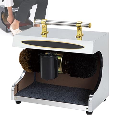 Cireuse à chaussures à induction automatique, nettoyeur électrique avec double brosse combinée, kit de nettoyage de chaussures en cuir portable avec dépoussiérage et polissage, pour maison,Silver