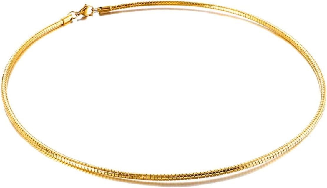 Gold 2mm Snake Chain Charm Pendant Choker Necklace - 14 Inch Chain 14K Gold Plated Necklace for Charms Beads for Women - Compatible With Pandora