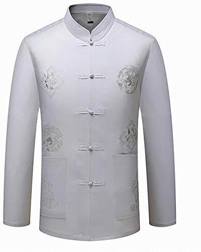 Abbigliamento Tai Chi Uniformi per Arti Marziali Tuta da Uomo per Arti Marziali, Abbigliamento Tradizionale Cinese Tuta da Kung Fu Tuta da Kung Fu Comoda Camicia da Tai Chi a Maniche Lunghe